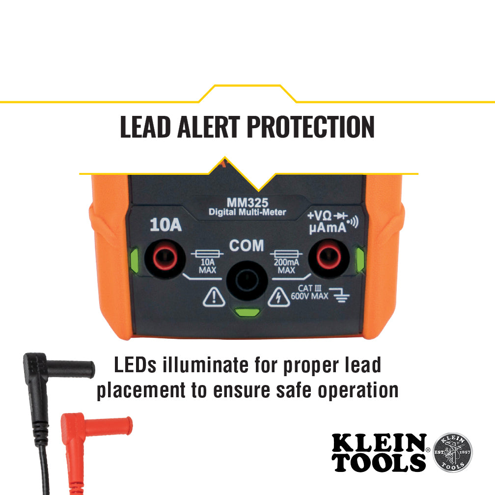Klein Tools Digital Multimeter, Manual-Ranging, 600V