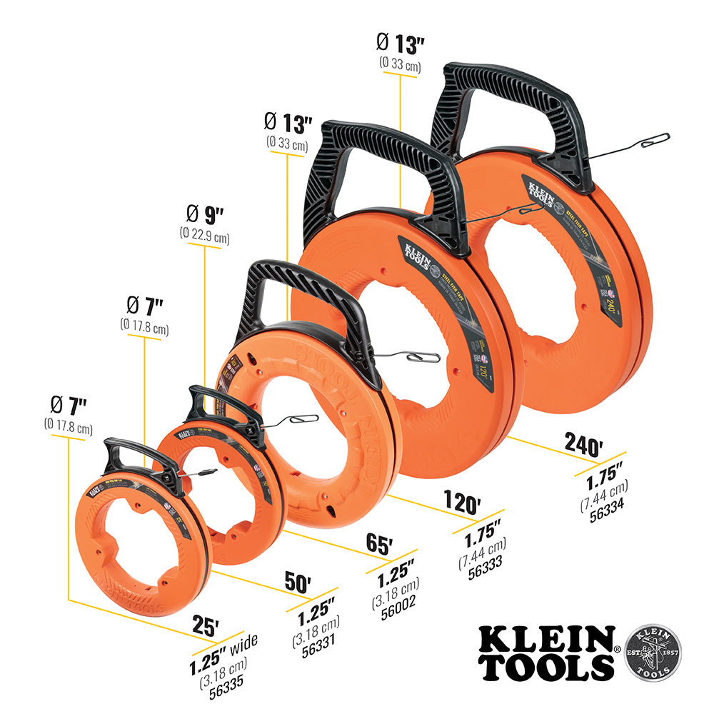 Klein Tools Steel Fish Tape, 1/8-Inch x 240-Foot