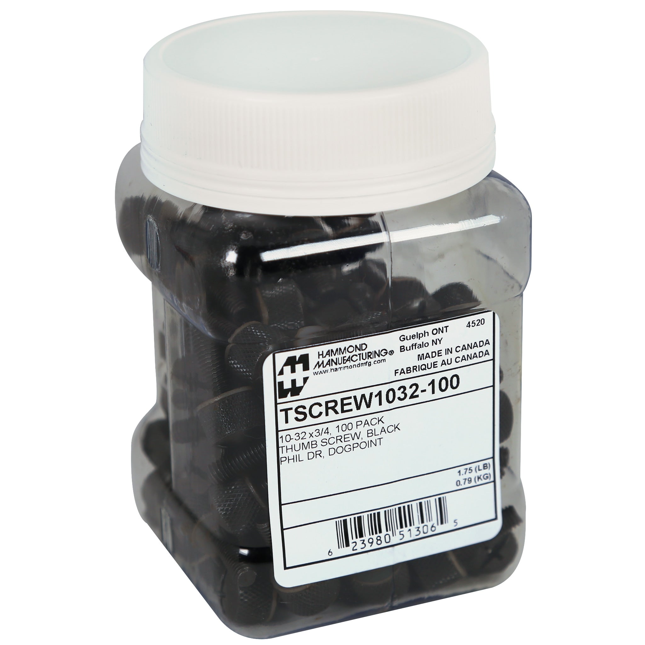Hammond 25-PKG 10-32 THUMB SCREWS