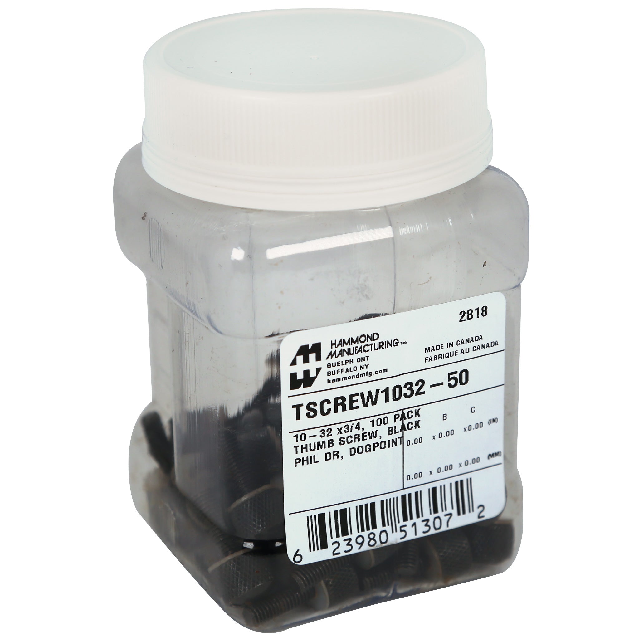 Hammond 25-PKG 10-32 THUMB SCREWS