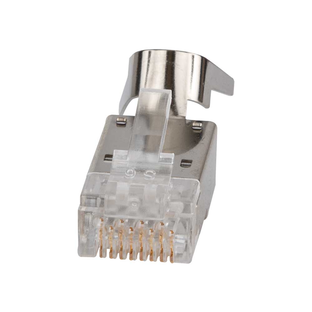 Klein Tools Pass-Thru™ Modular Data Plug, RJ45-CAT6A, Shielded (STP), 100-Pack