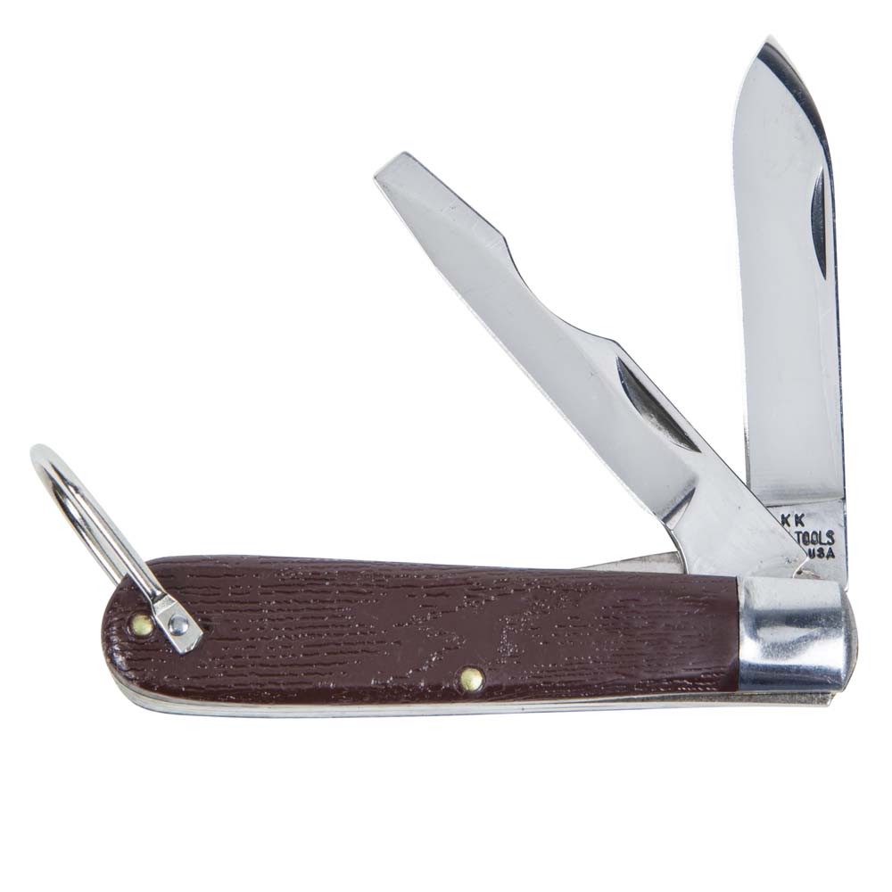 Klein Tools 2 Blade Pocket Knife, Steel, 2-1/2-Inch Blade