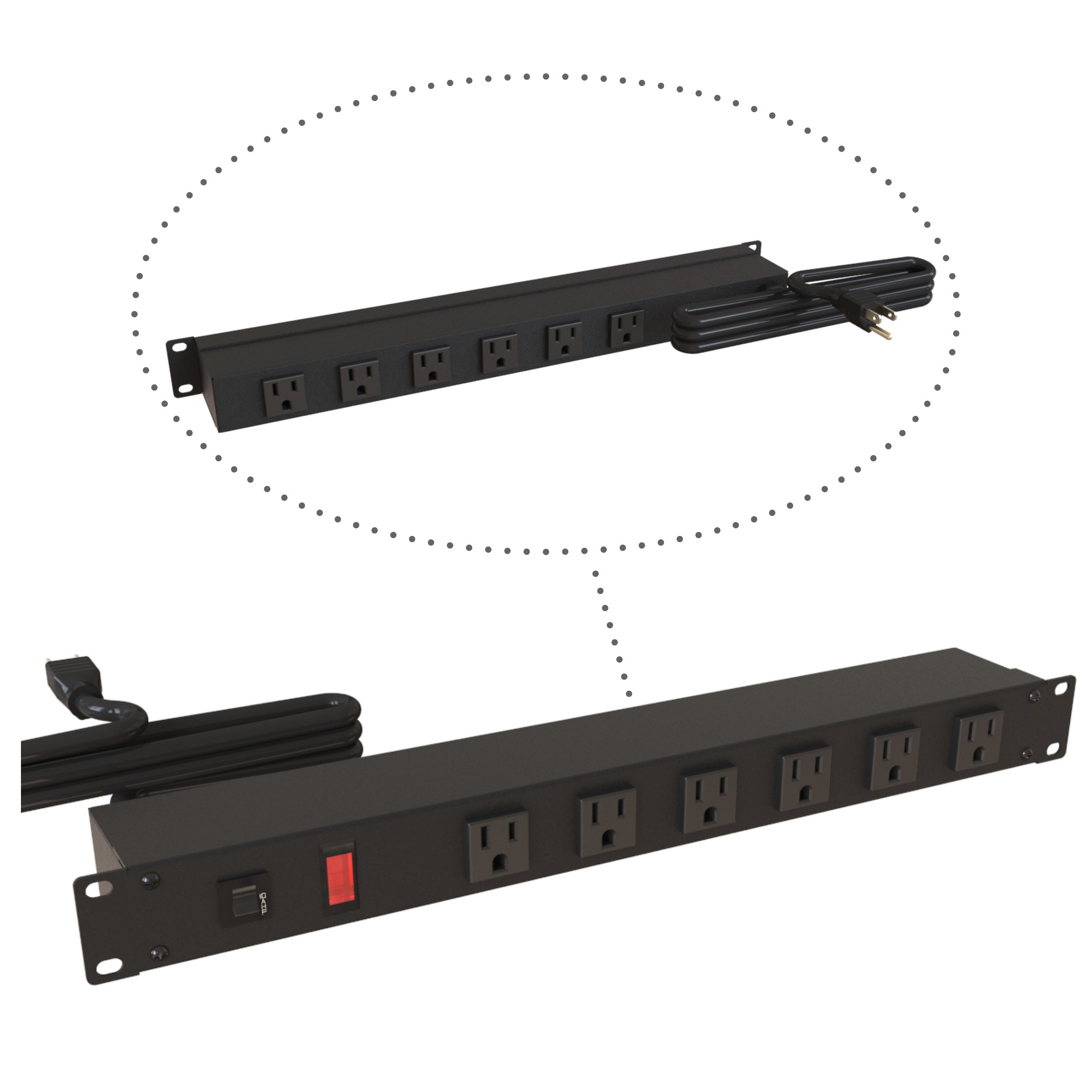 Hammond 19" RACKMOUNT, SWITCH, 15' CRD