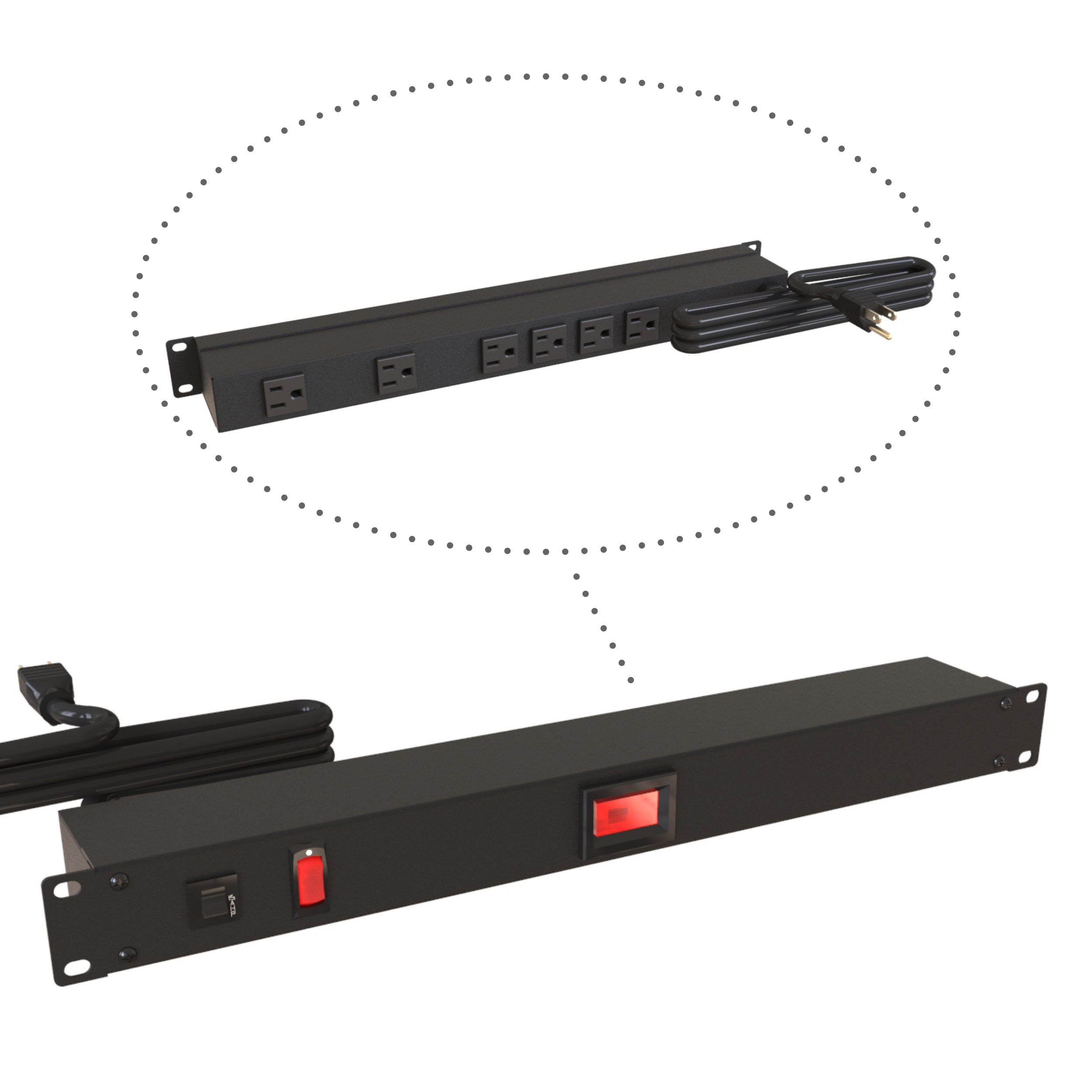 Hammond 19" RACK MOUNT, 90 DEG RECEP