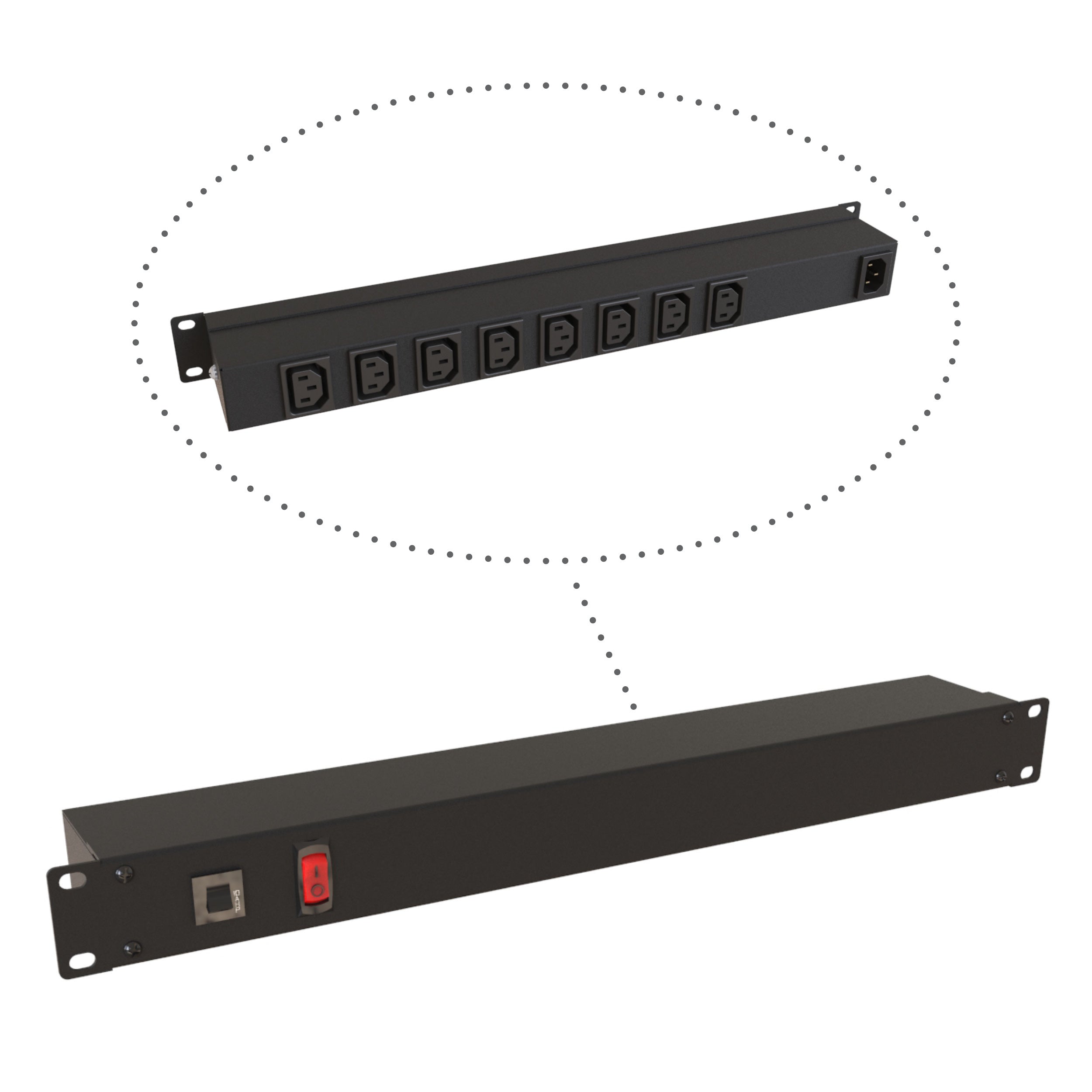 Hammond 19" RACK MOUNT, 8 REC ON REAR
