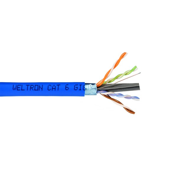 Weltron Blue Category 6 F/UTP 23AWG Solid Plenum CMP Bulk Wire