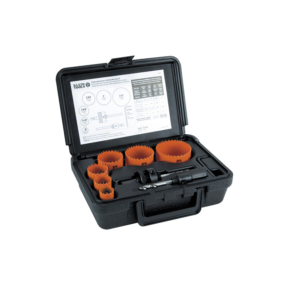 Klein Tools Bi-Metal Hole Saw Kit, 8-Piece