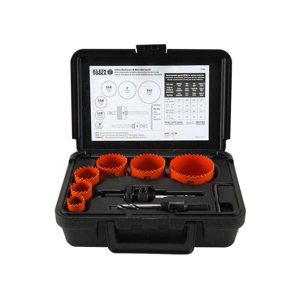 Klein Tools Bi-Metal Hole Saw Kit, 8-Piece