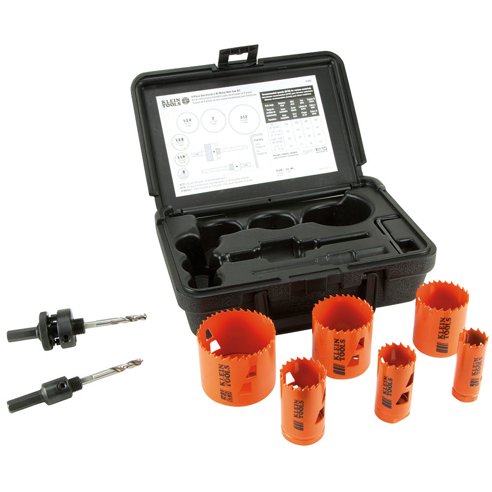 Klein Tools Bi-Metal Hole Saw Kit, 8-Piece