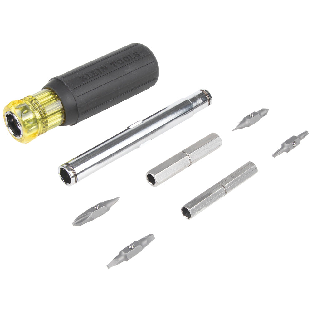 Klein Tools Multi-Bit Screwdriver / Nut Driver, 11-in-1, Ph, Sl, Sq, TORX® Bits