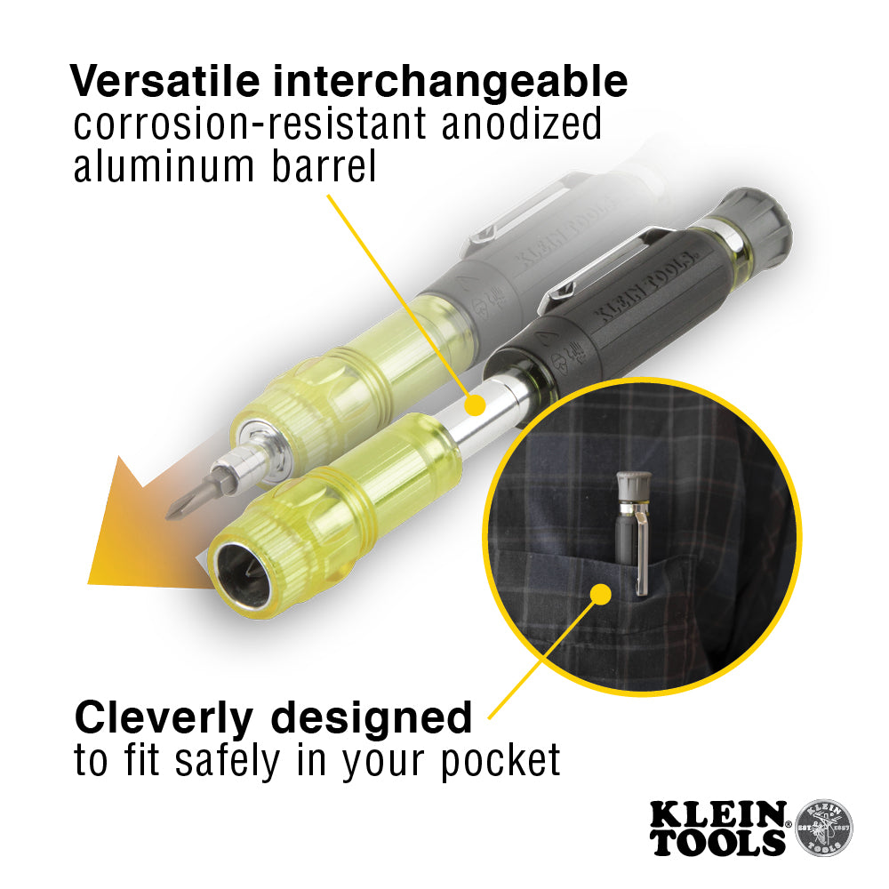 Klein Tools Multi-Bit Electronics Pocket Screwdriver, 4-in-1, Ph, Sl Bits