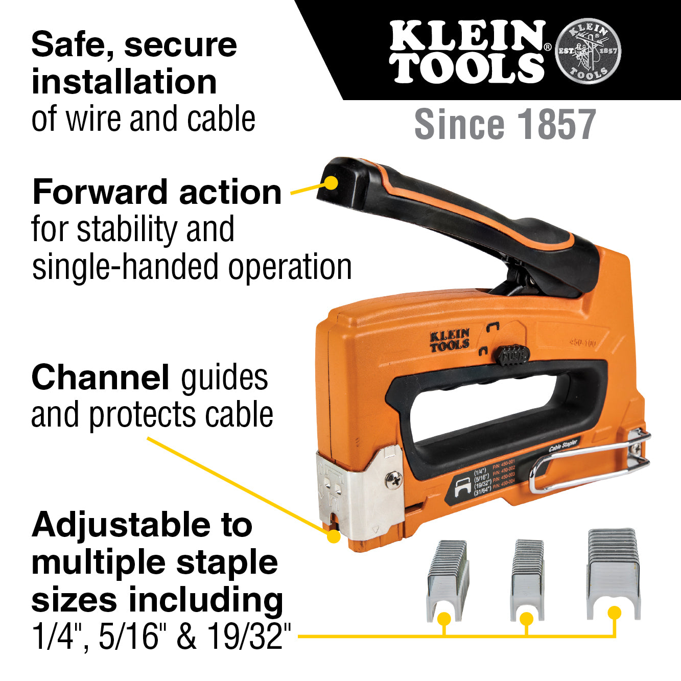 Klein Tools Staples, 1/4-Inch x 5/16-Inch Insulated