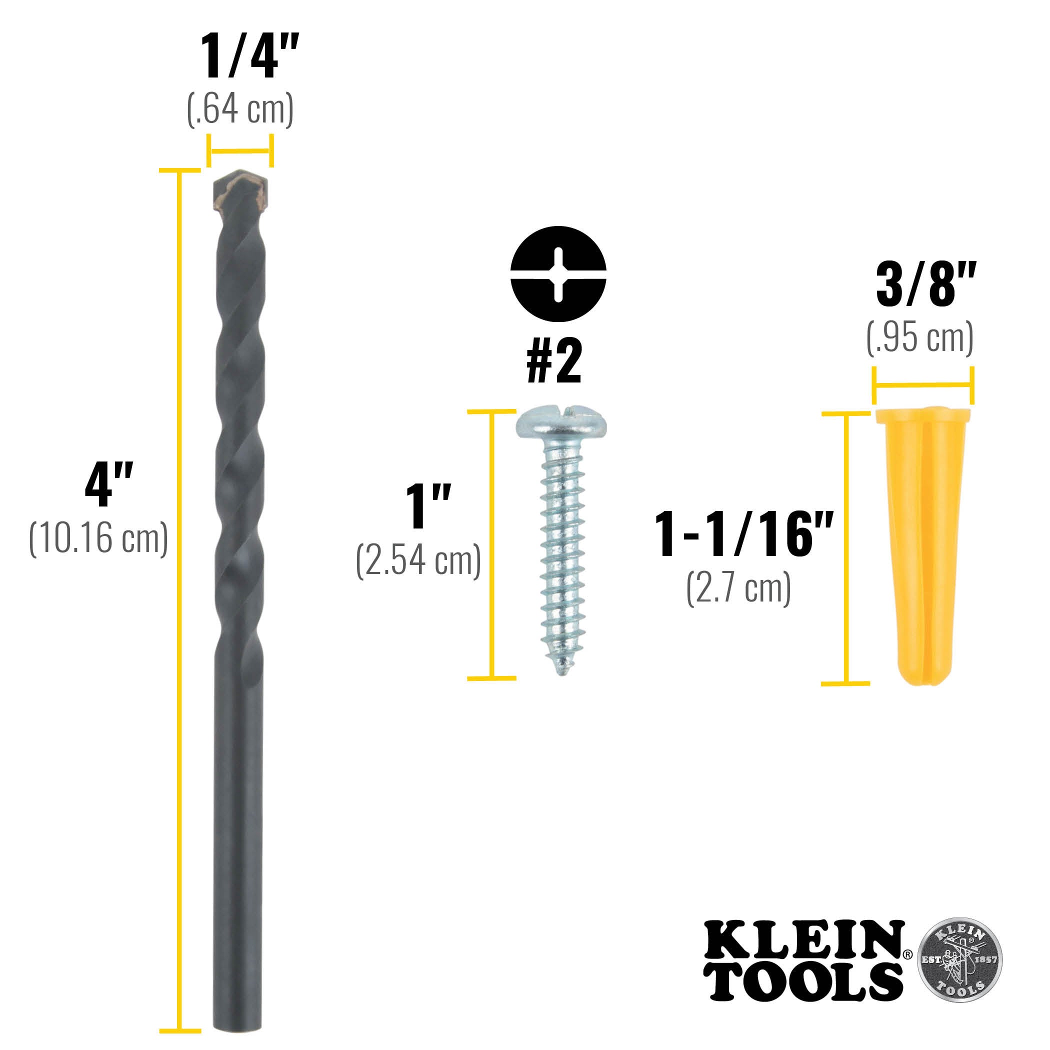 Klein Tools Conical Anchor Kit, 100 Anchors