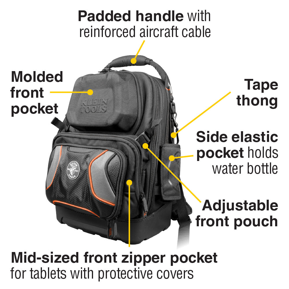 Klein Tools Tradesman Pro™ Tool Master Tool Bag Backpack, 48 Pockets, 19.5-Inch
