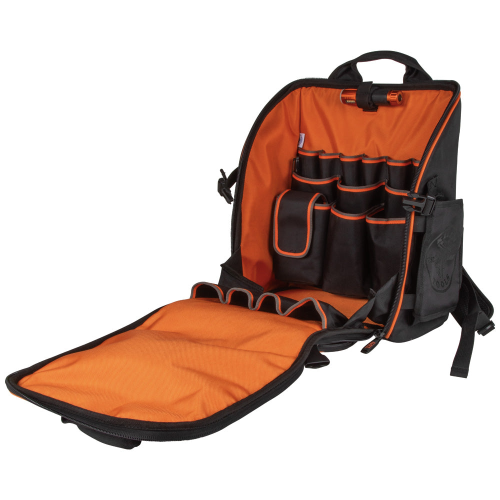 Klein Tools Tradesman Pro Tool Station Tool Bag Backpack with Built-In Work Light
