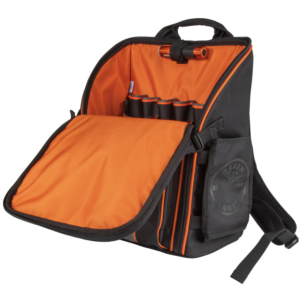 Klein Tools Tradesman Pro Tool Station Tool Bag Backpack with Built-In Work Light