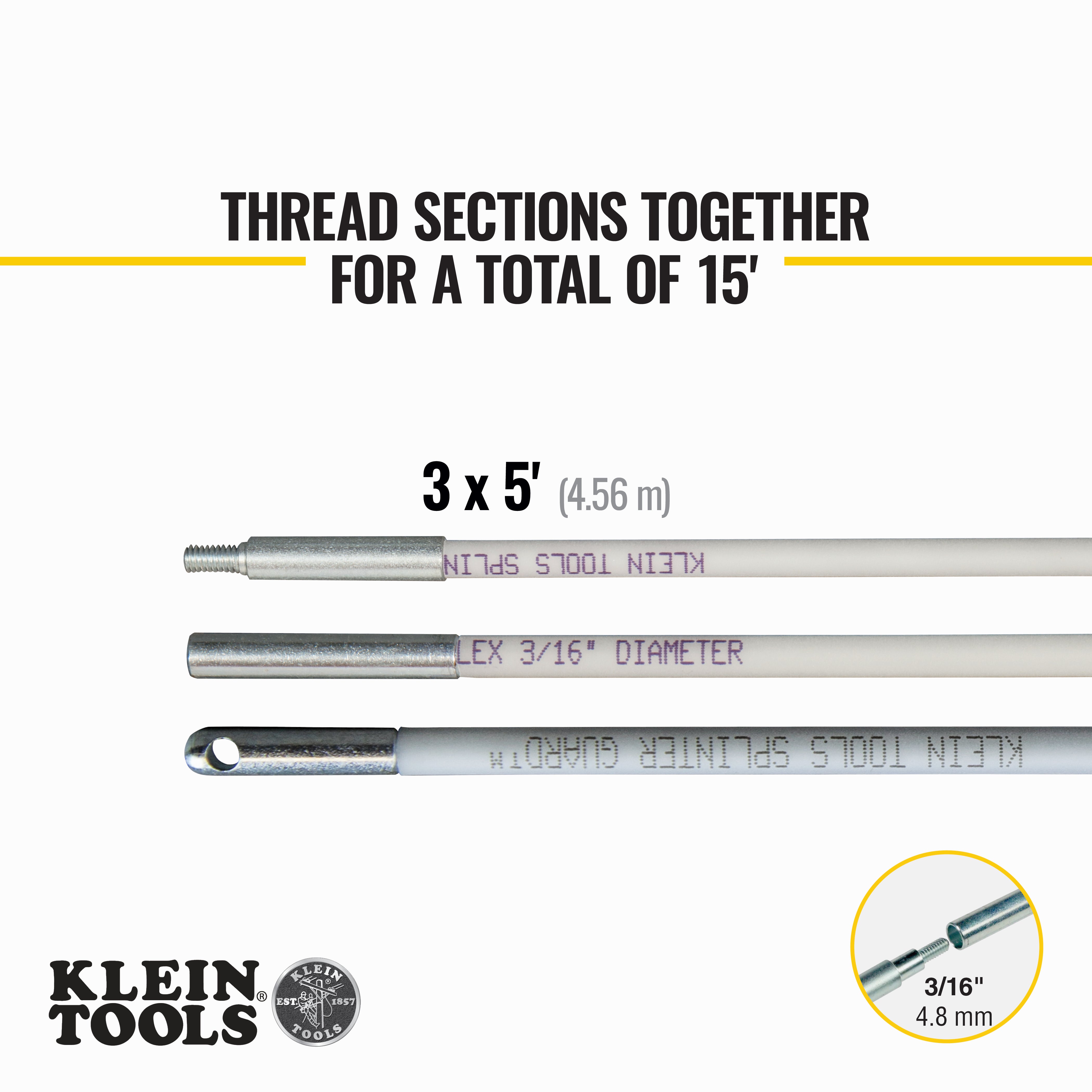 Klein Tools Mid-Flex Glow Rod Set, 15-Foot