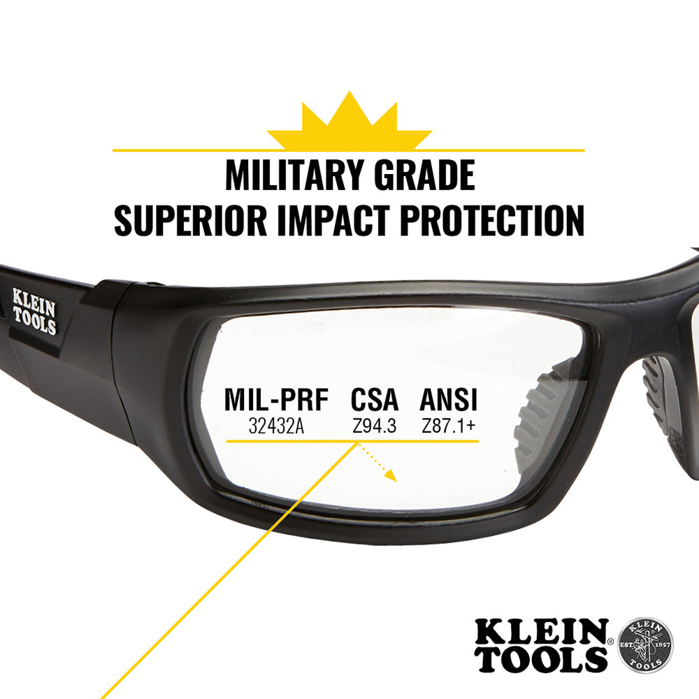 Klein Tools Professional Safety Glasses, Full Frame, Clear Lens