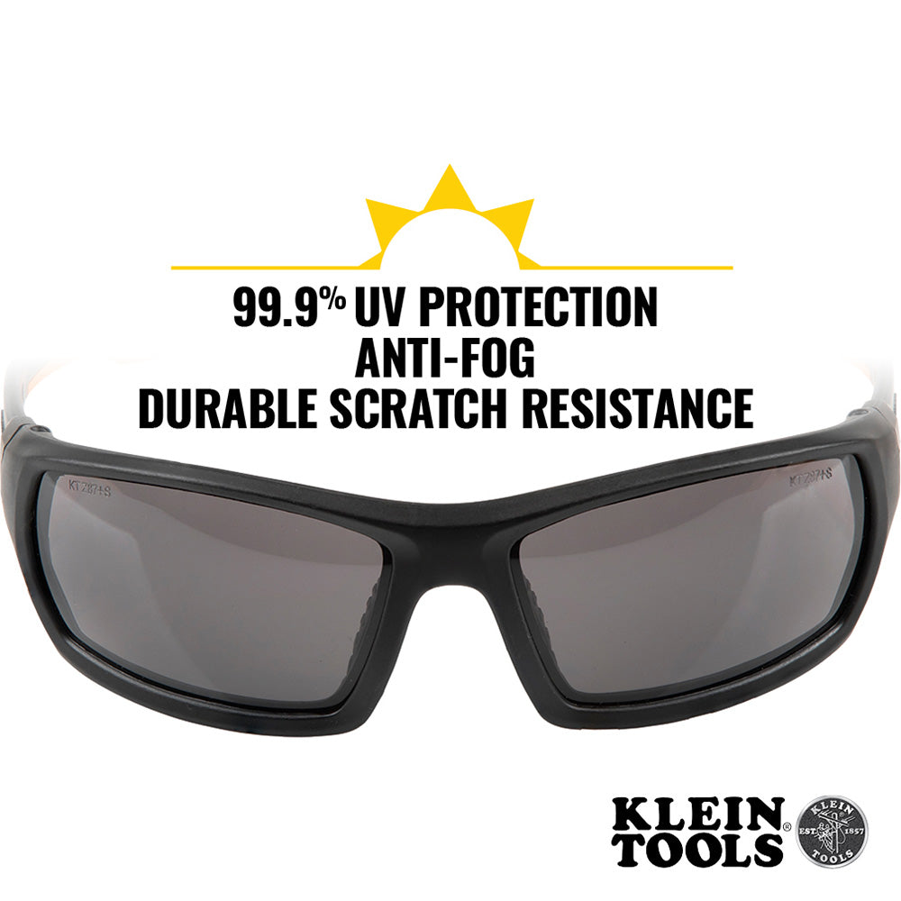 Klein Tools Professional Safety Glasses, Full Frame, Gray Lens