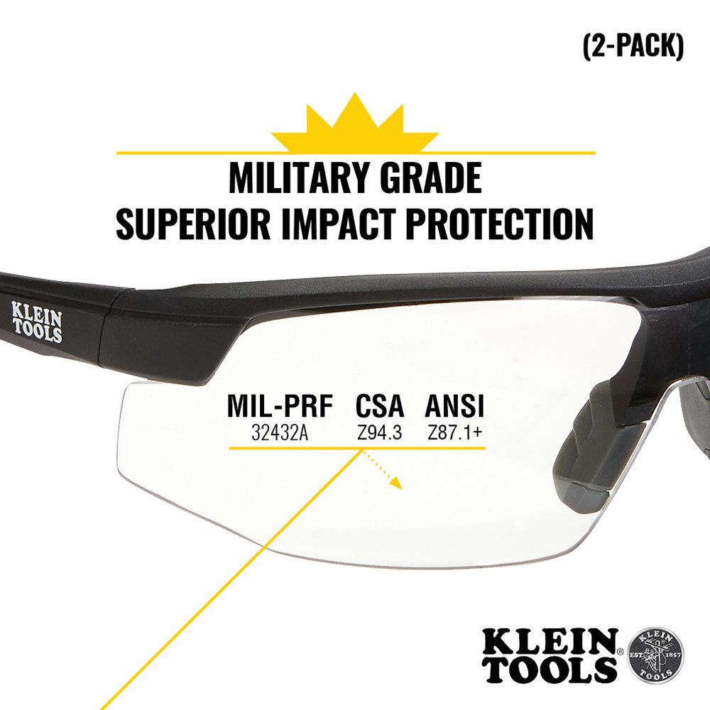 Klein Tools Standard Safety Glasses, Clear Lens, 2-Pack