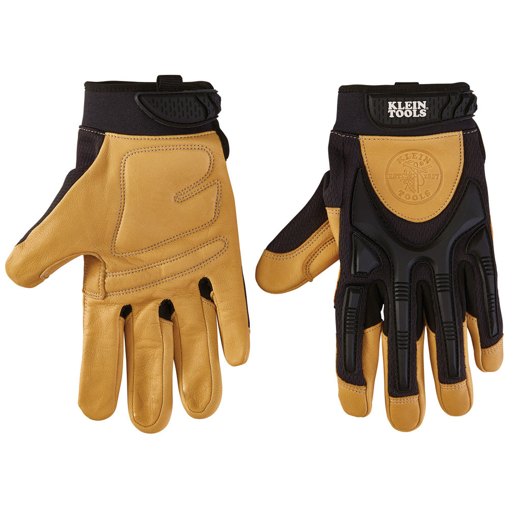 Klein Tools Leather Work Gloves, Large, Pair
