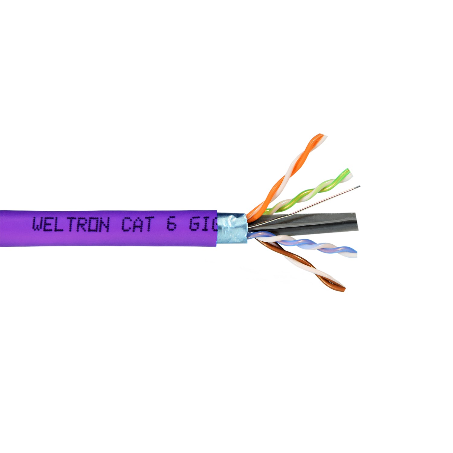 Weltron Purple Category 6 F/UTP 23AWG Solid Plenum CMP Bulk Wire