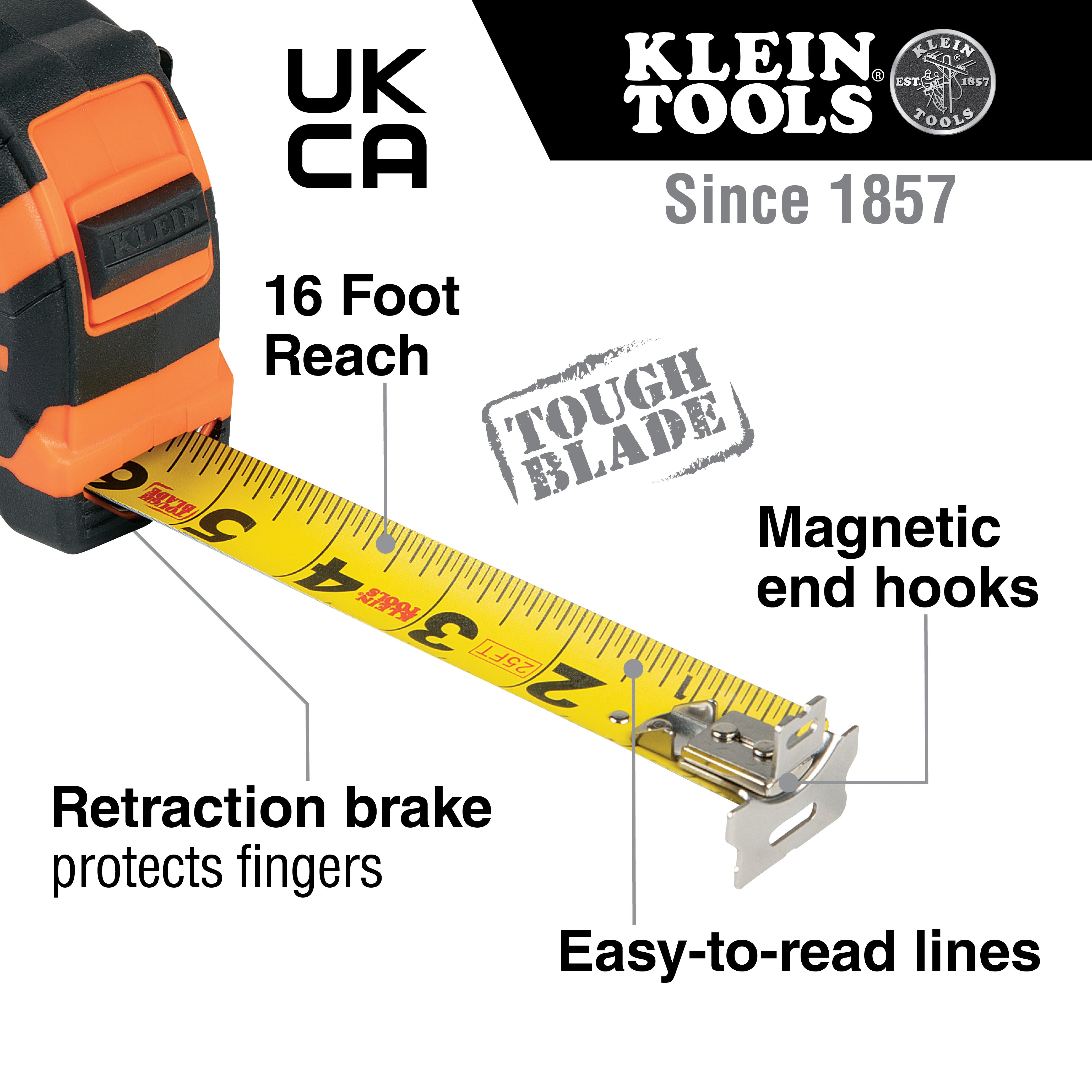 Klein Tools Tape Measure, 30-Foot Magnetic Double-Hook