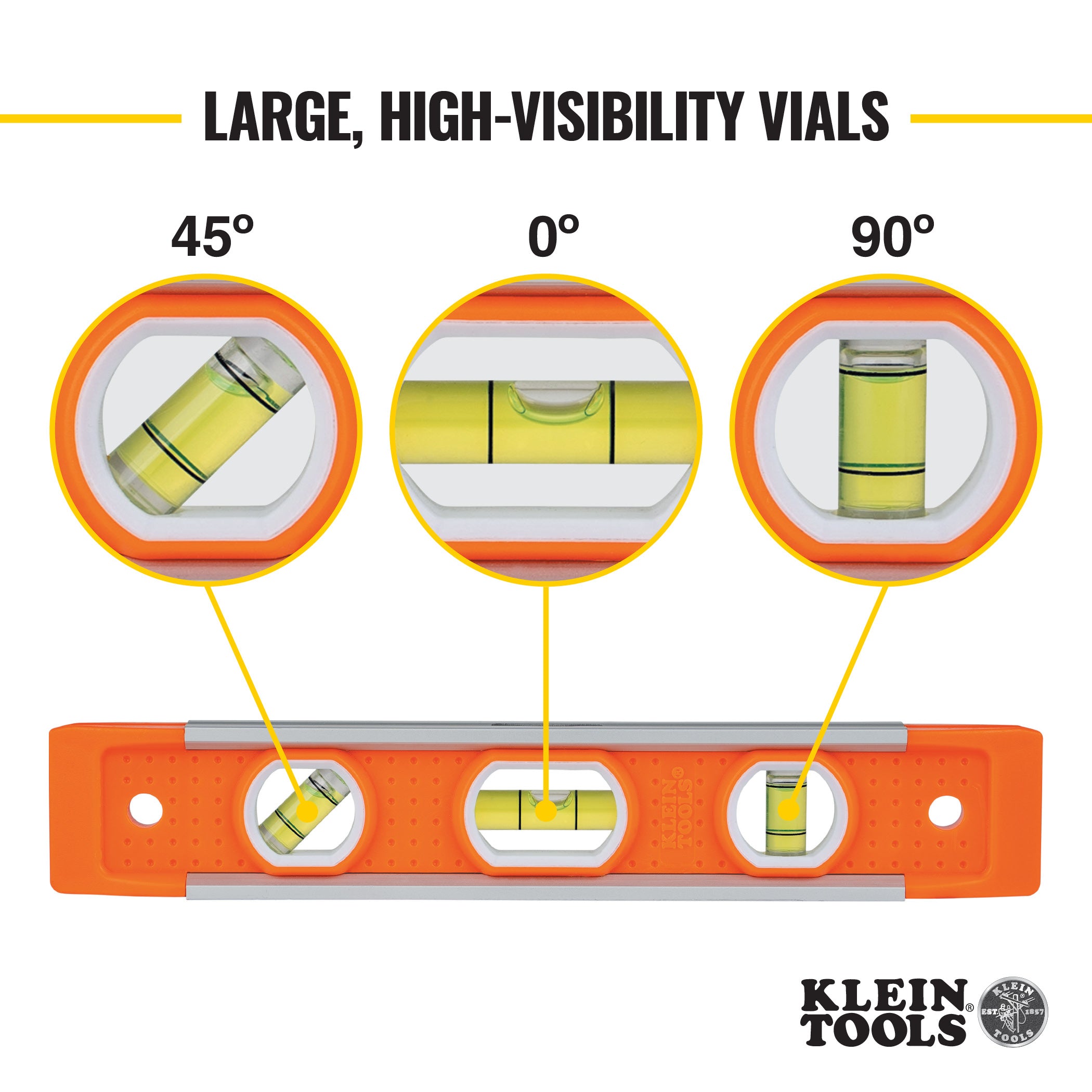 Klein Tools Torpedo Level, 3 Vial, 9-Inch