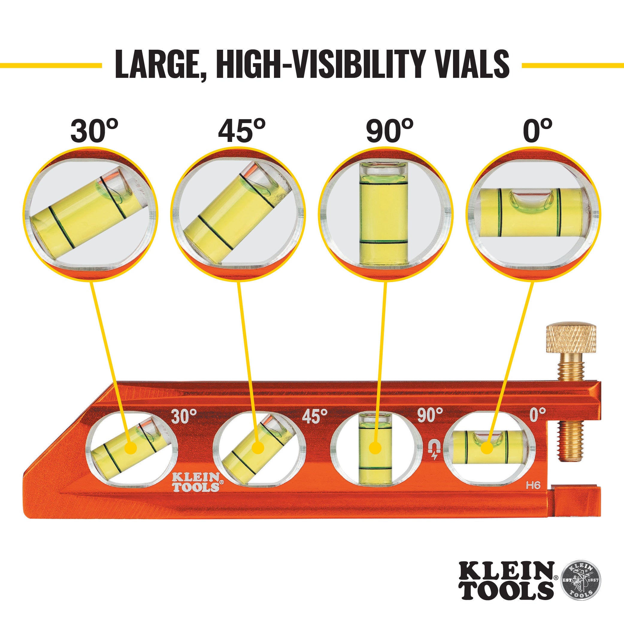 Klein Tools ACCU-BEND™ Level, 4 Vial