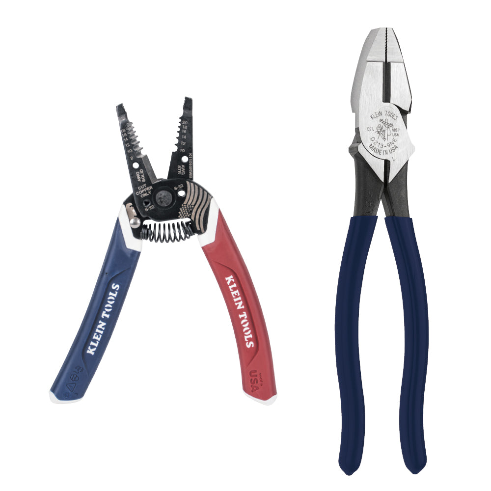 Klein Tools American Legacy Lineman Pliers and Klein-Kurve® Wire Stripper / Cutter
