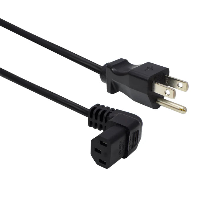 5-15P to C13 10A/125V 18/3 SVT Power Cord - Down Angle