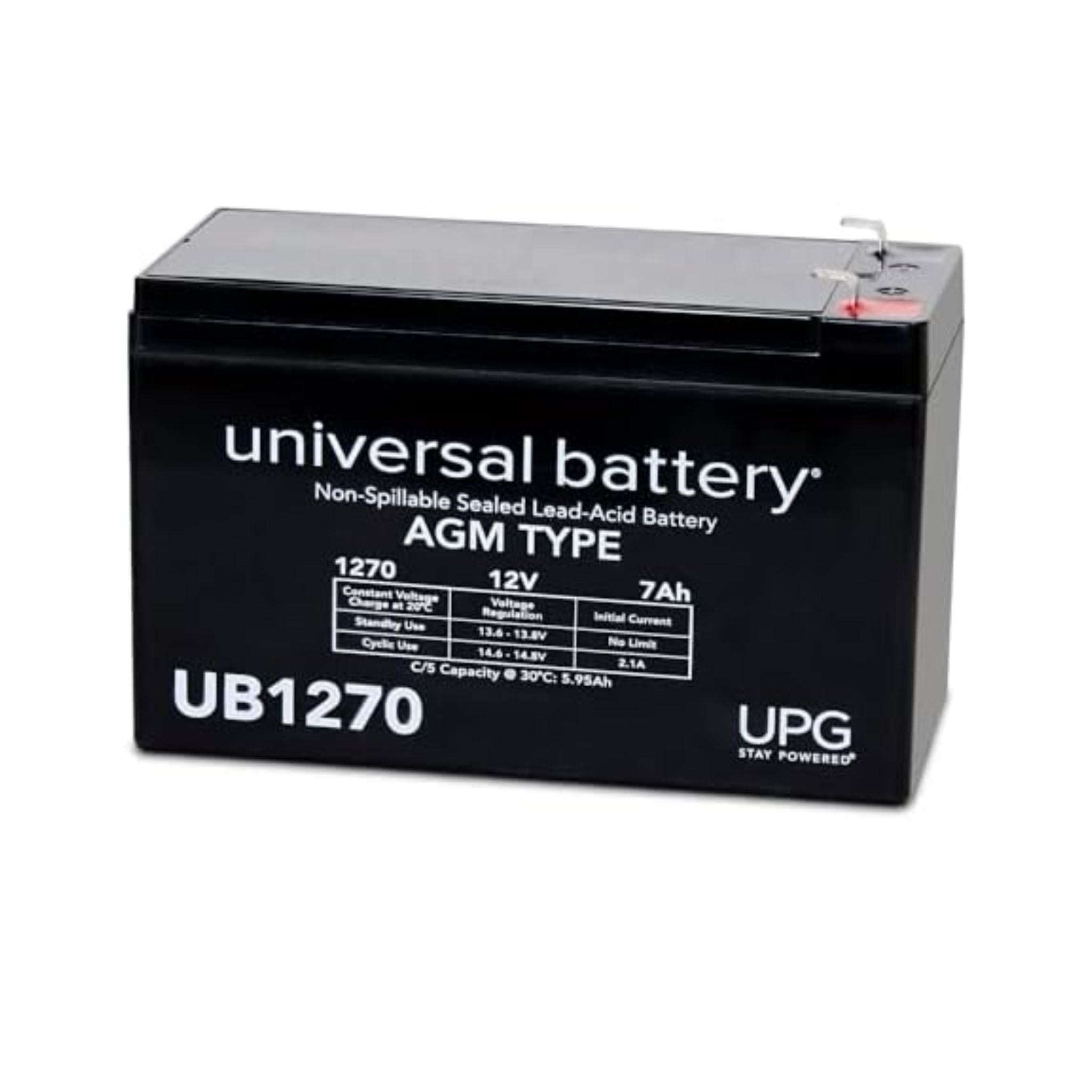 UPG Batteries Seal Lead Acid Battery 12 Volt 7.2 AH T1 Terminal
