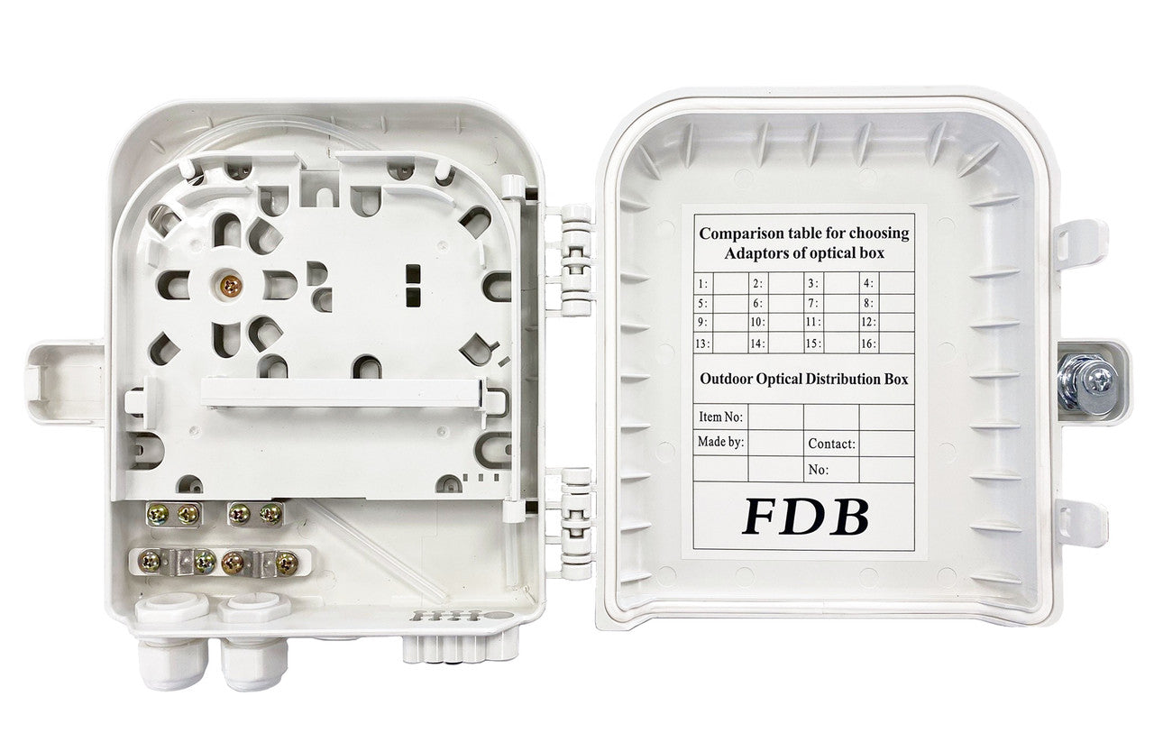 Weltron Wall mount plastic fiber enclosure 8 port with water seal