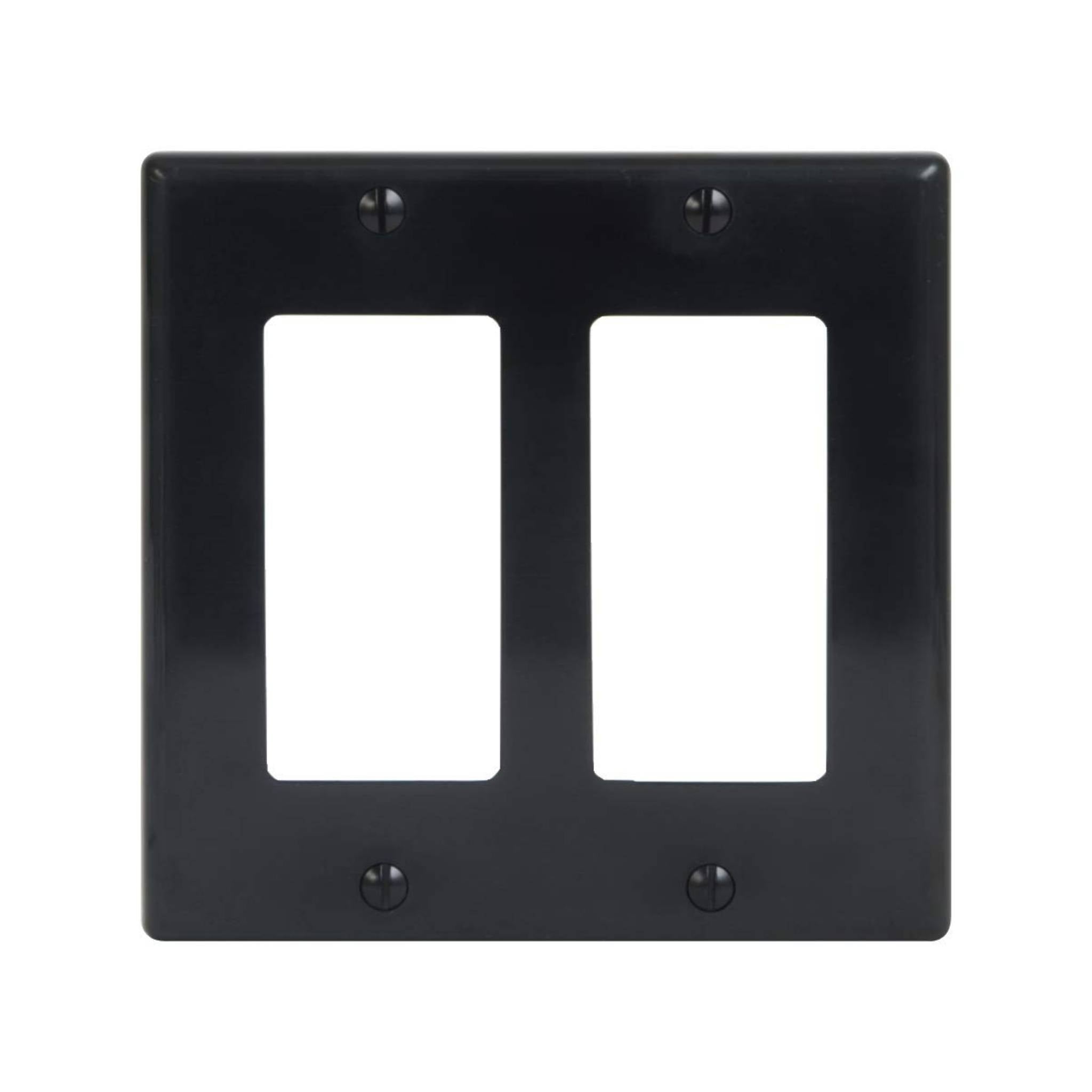 ICC Decorex Faceplate With Two Insert Spaces Double Gang Black