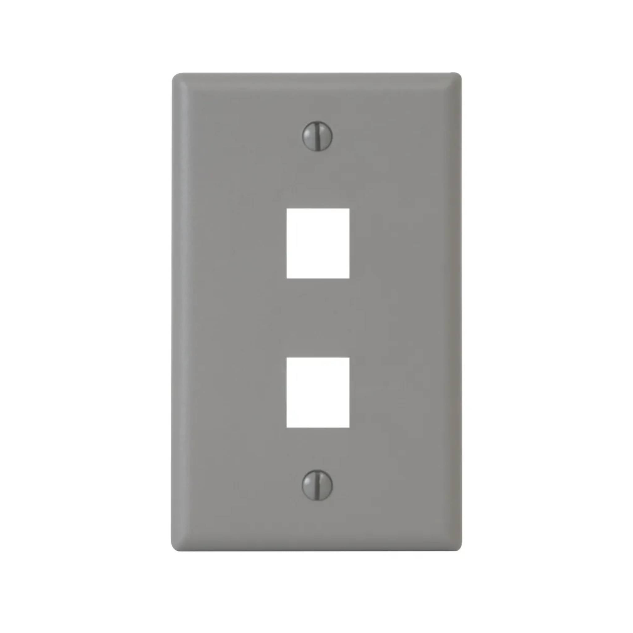 ICC Classic Faceplate With Two Port For EZ/HD Style Single Gang Gray