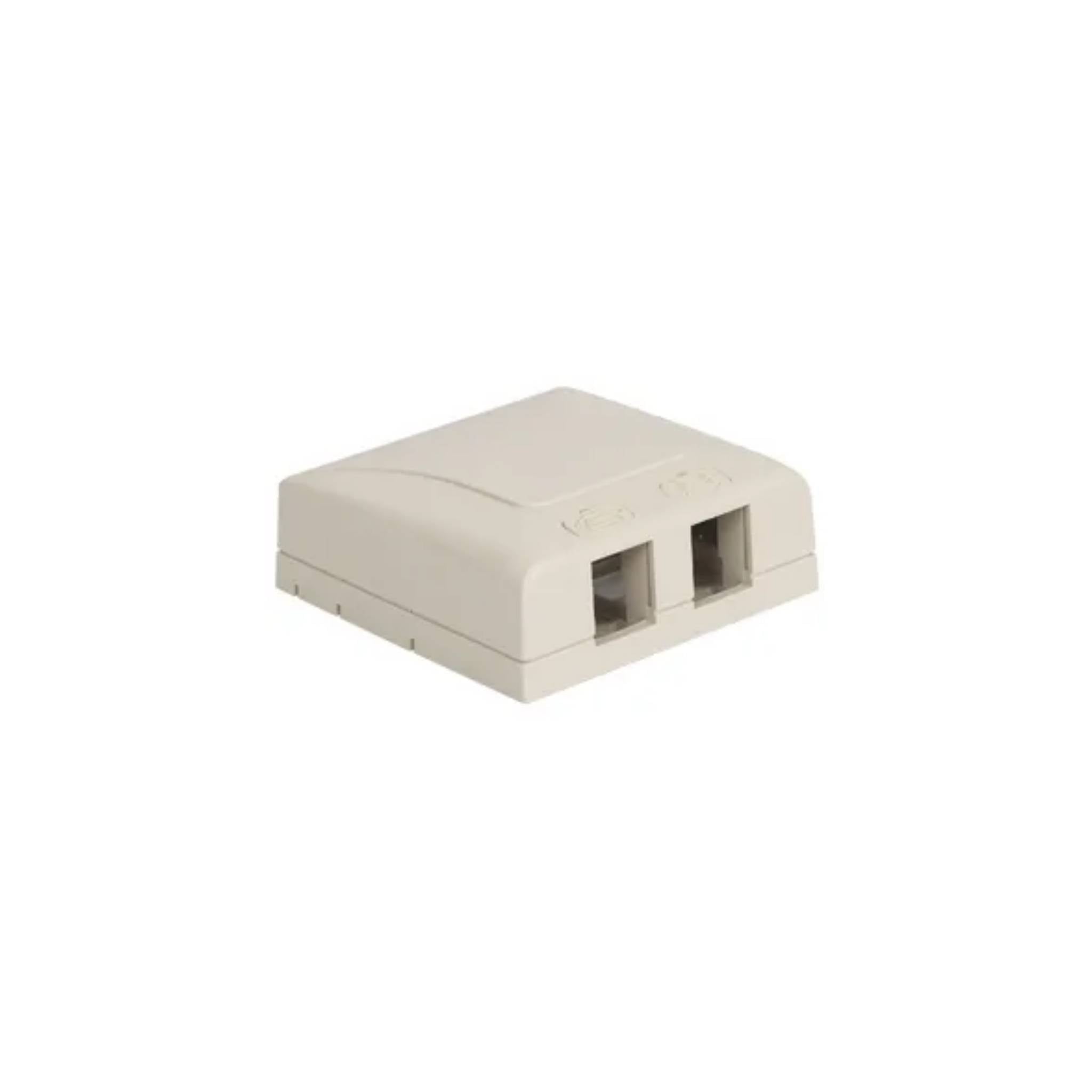 ICC Surface Mount Box, Elite, 2-Port, White