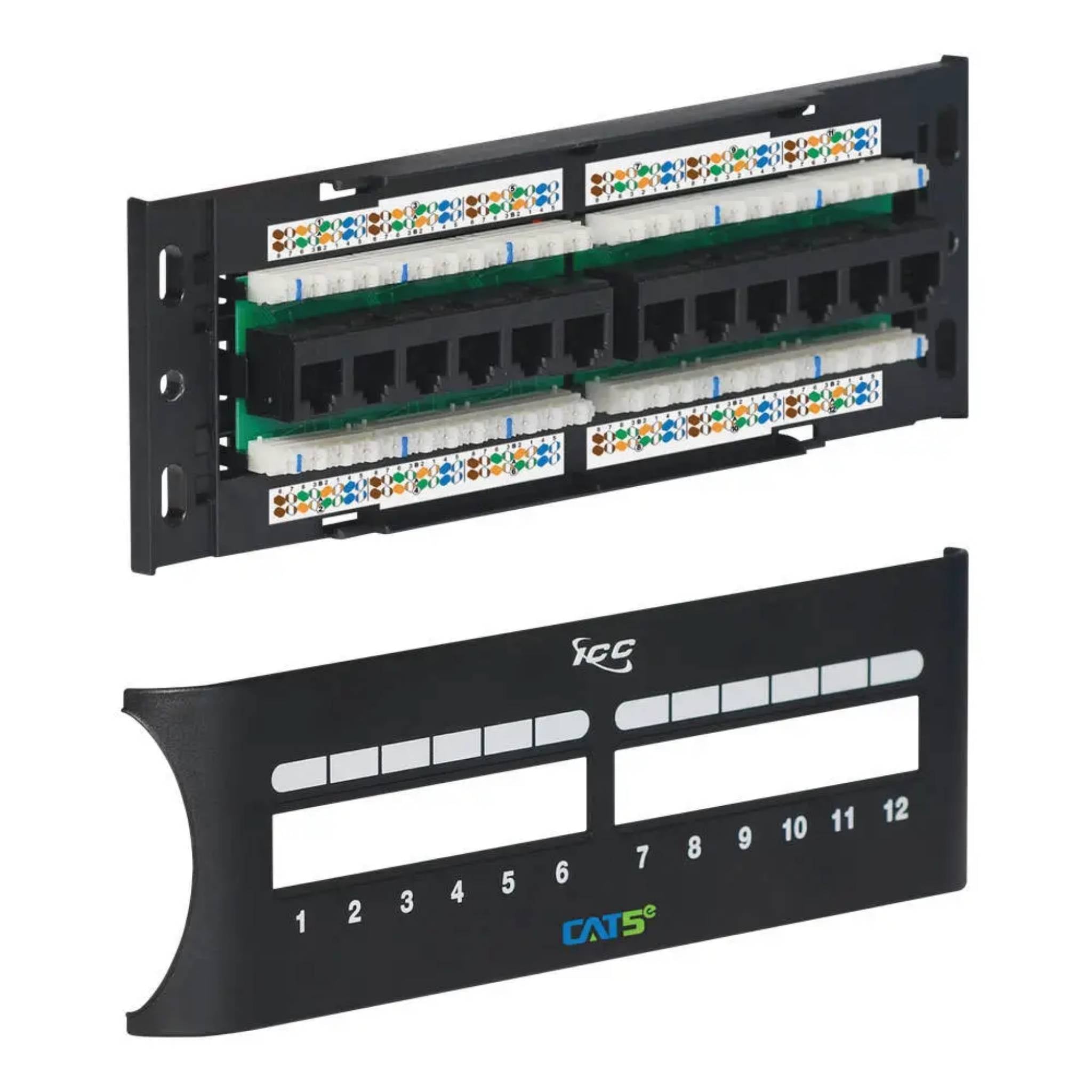 ICC Cat5 Patch Panel Front 12 Port