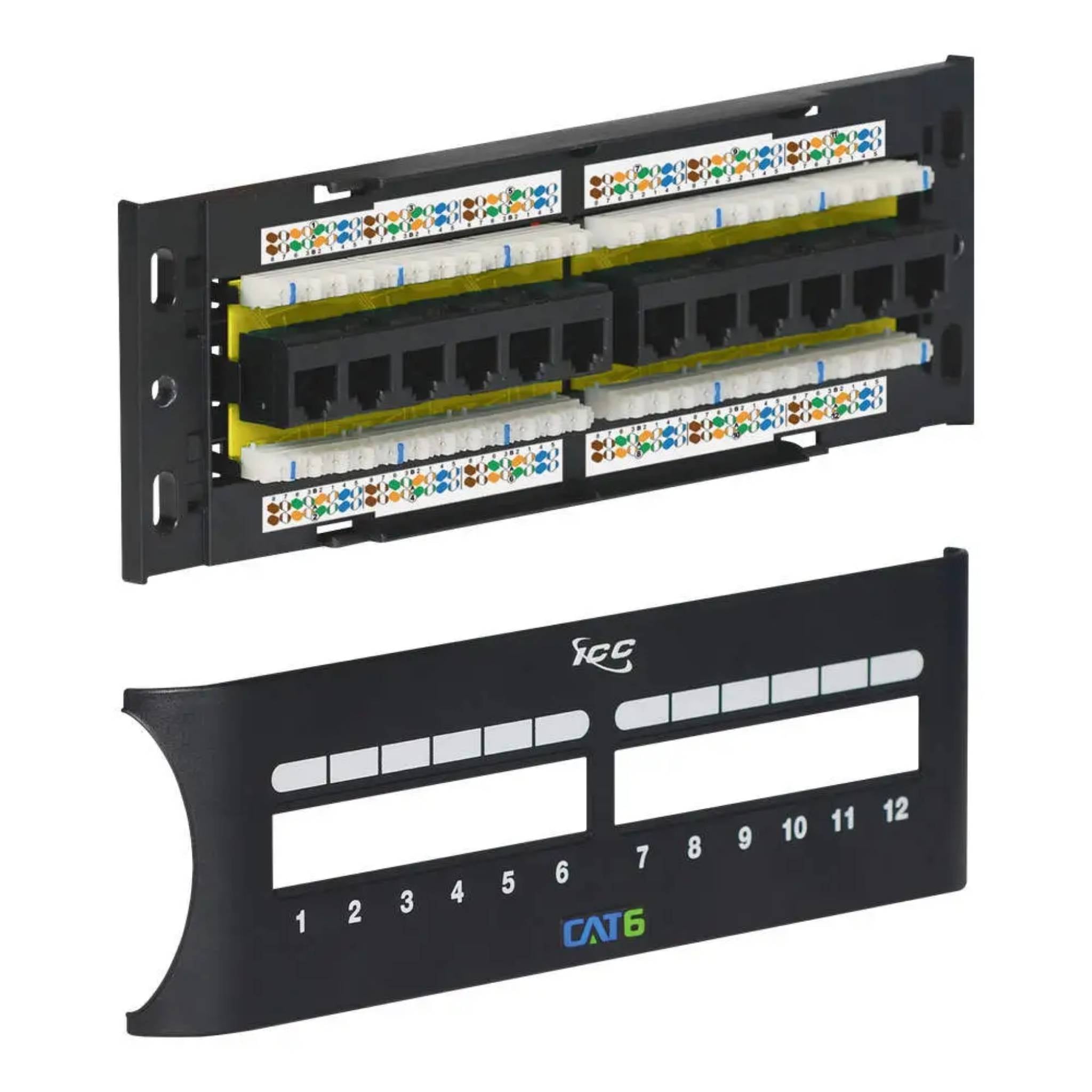 ICC Cat6 Patch Panel Front 12 Port