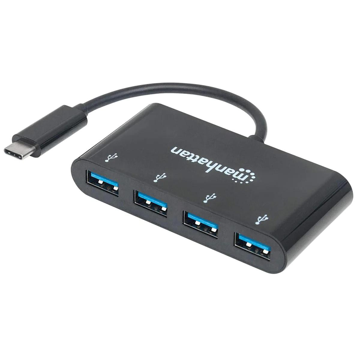 "High-Speed 4-Port USB 3.0 Type-C Hub: Add Multiple USB-A Ports for Faster Data Transfer"