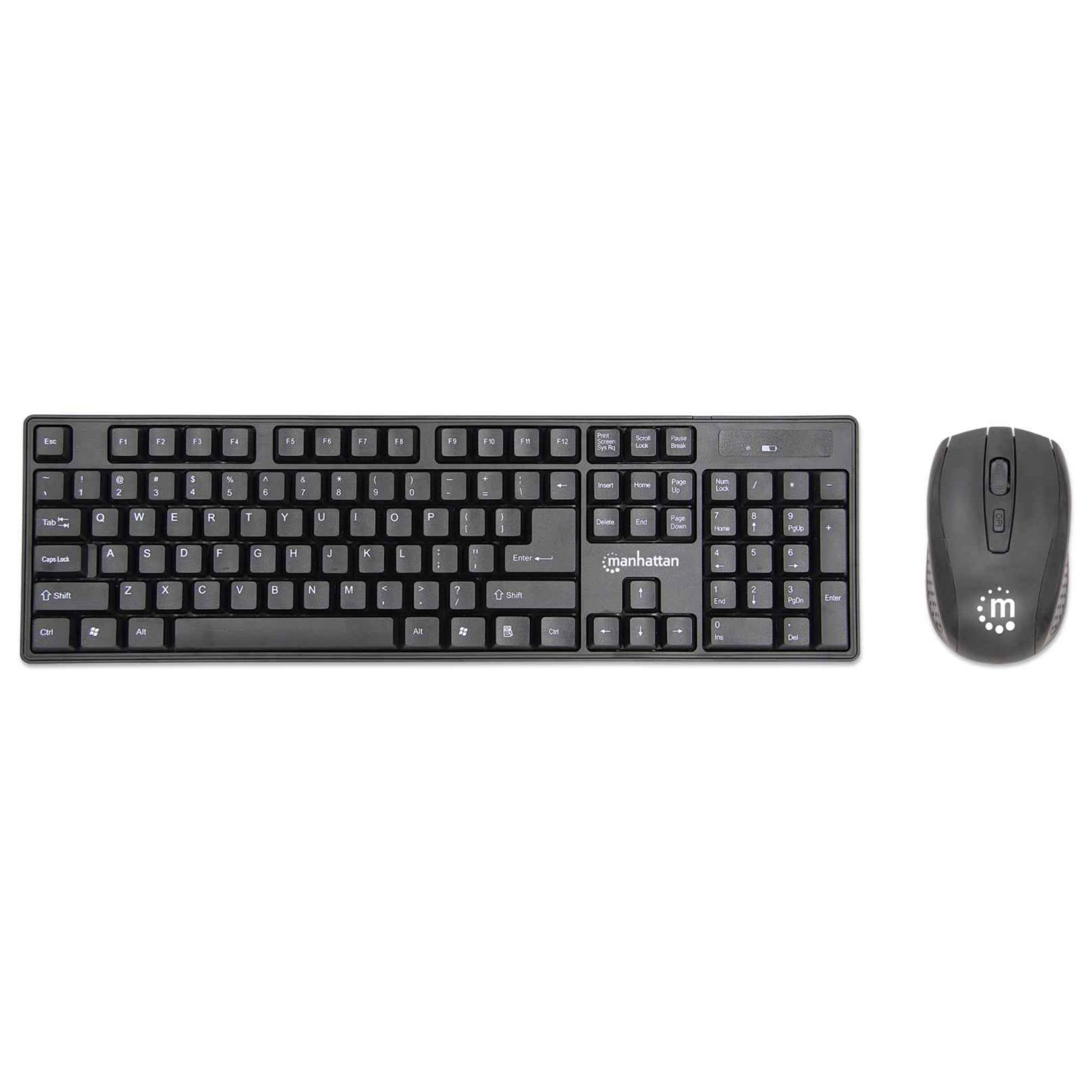 WIRELESS KEYBOARD AND OPTICAL MOUSE SET ONE 2.4GHZ USB-DONGLE CONNECTS BOTH