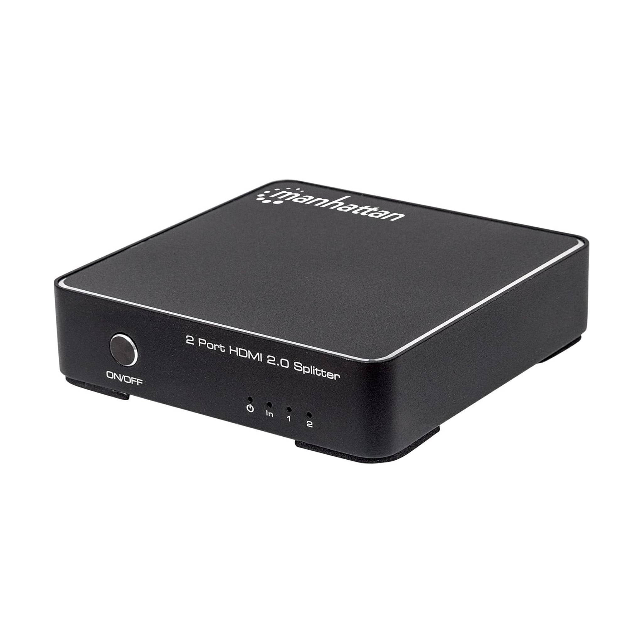 Intellinet 4K 2-Port HDMI Splitter, AC Powered HDCP 2.2 Black