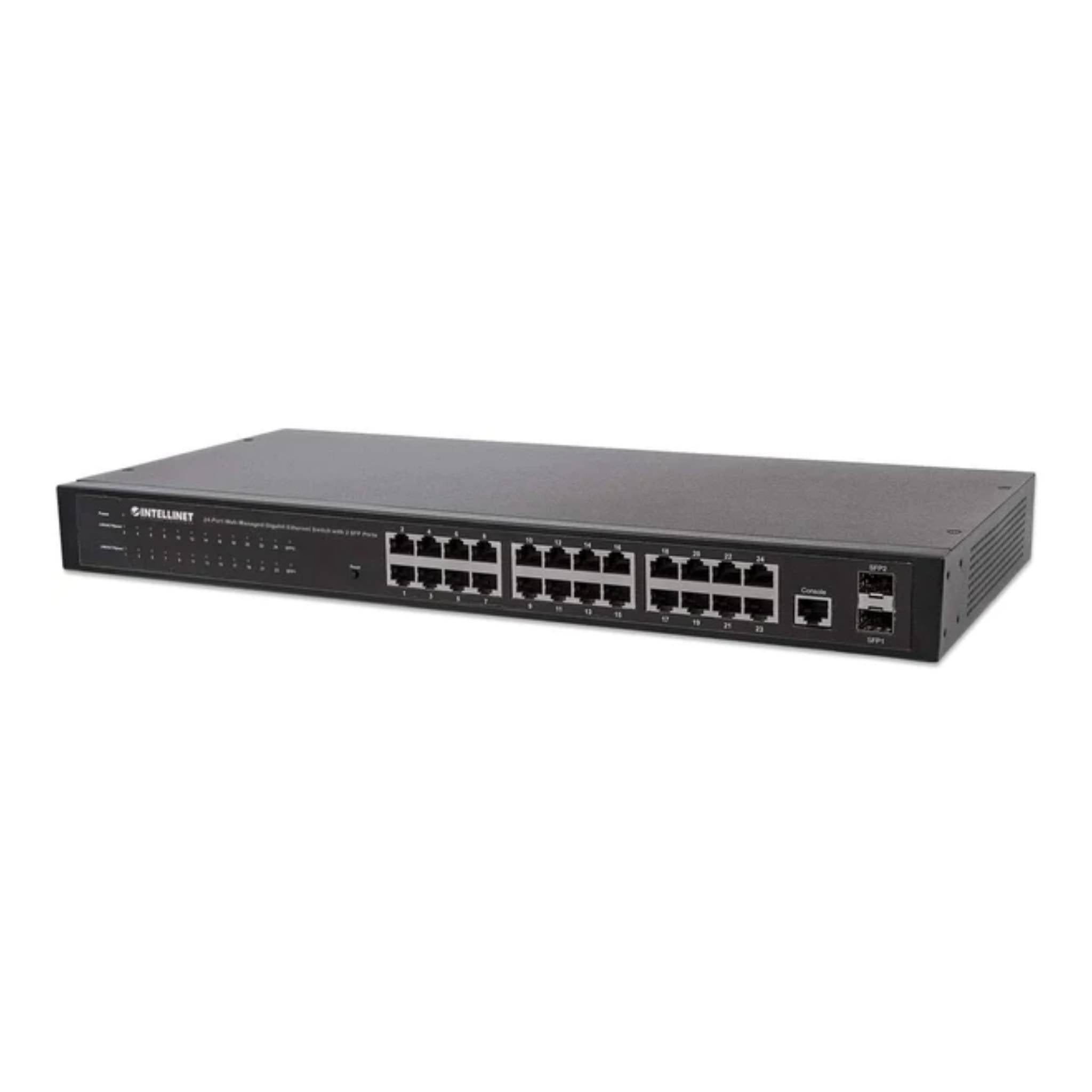 Intellinet 24-Port Web-Managed Gigabit Ethernet Switch with 2 SFP Ports