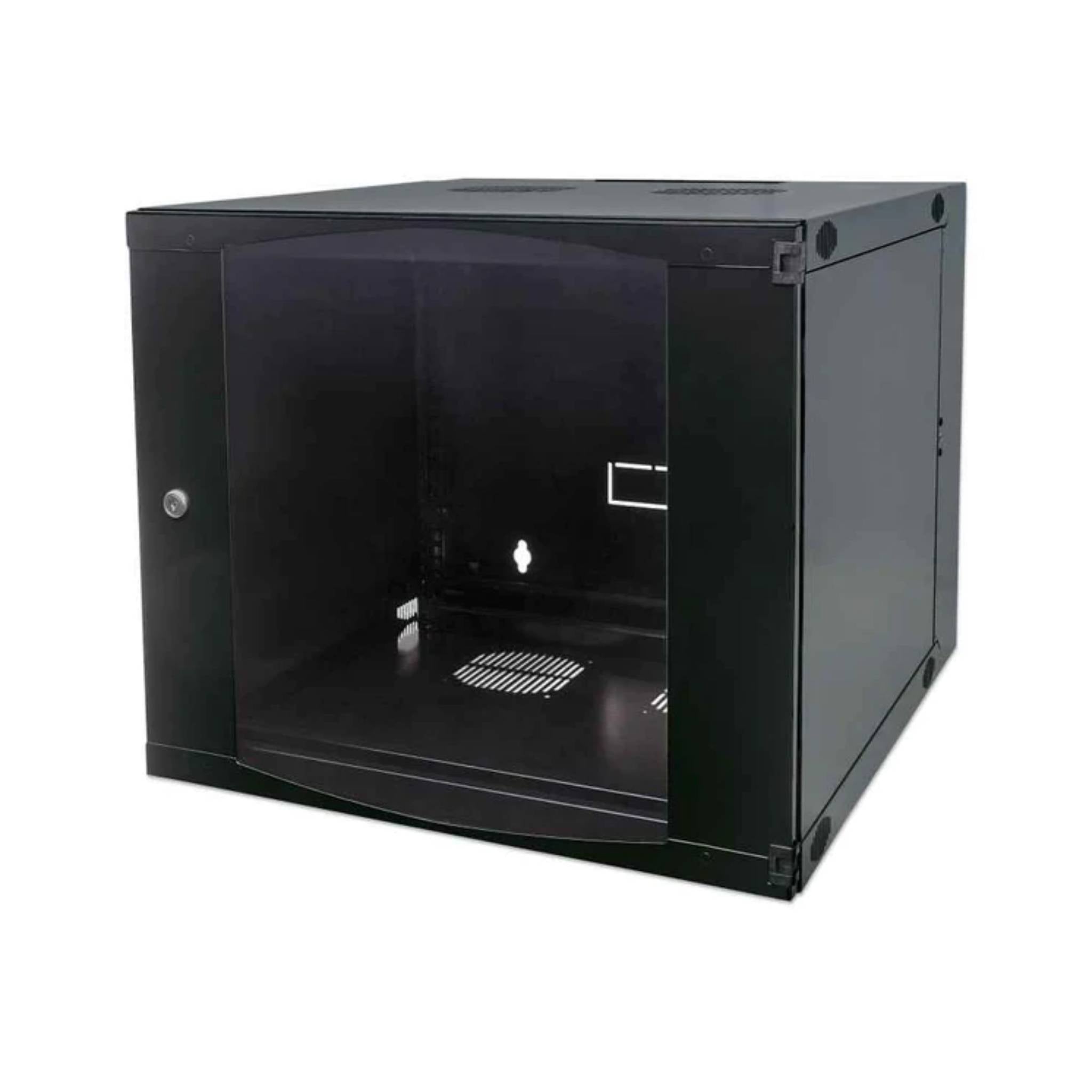 Intellinet Wall-Mount Double Section Cabinet 6U Flatpack Black 600mm Depth