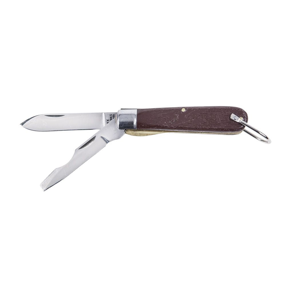 Klein Tools 2 Blade Pocket Knife, Steel, 2-1/2-Inch Blade