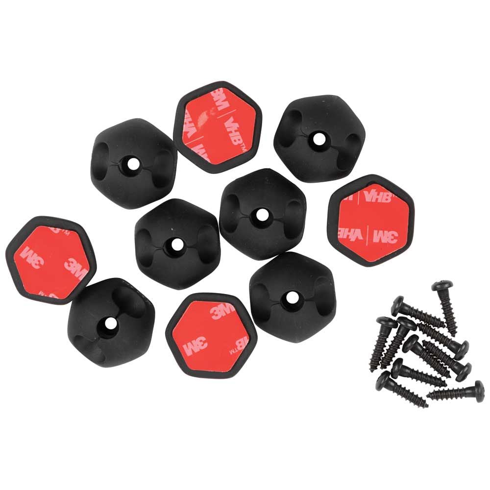 Klein Tools Self-Adhesive Cable Mounting Clips, 1 Slot (10-Pack)