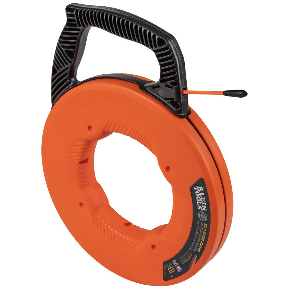 Klein Tools Multi-Groove Fiberglass Fish Tape with Nylon Tip, 100-Foot