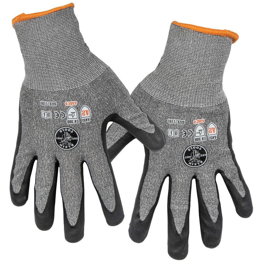 Work Gloves, Cut Level 2, Touchscreen, Large, 2-Pair - Klein Tools
