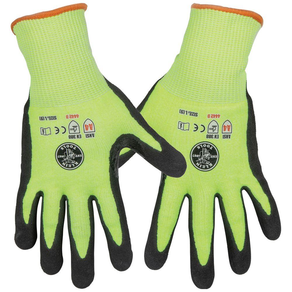 Work Gloves, Cut Level 4, Touchscreen, Large, 2-Pair - Klein Tools