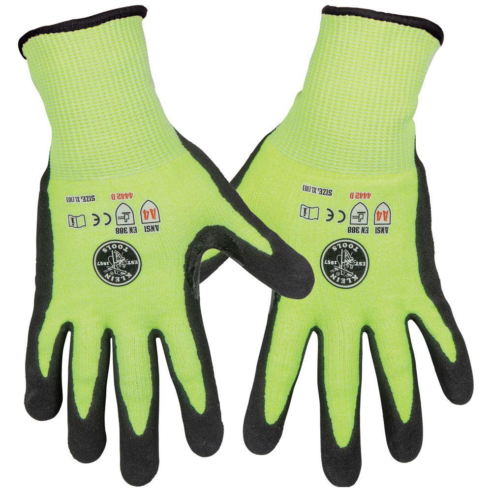 Work Gloves, Cut Level 4, Touchscreen, X-Large, 2-Pair - Klein Tools