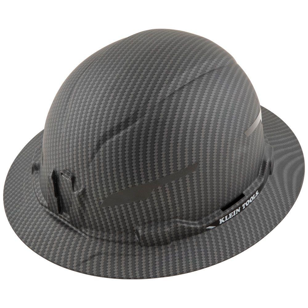 Klein Tools Hard Hat, Premium KARBN™ Pattern, Non-Vented Full Brim, Class E